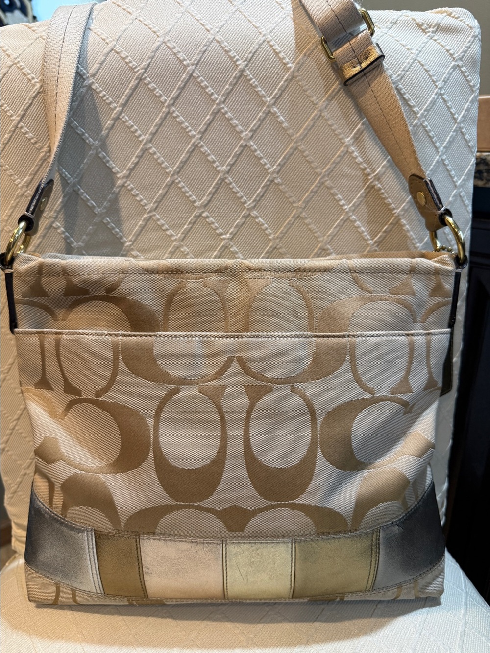 Coach Signature Multi Stripe File Bag F19209 - Picture 3 of 15